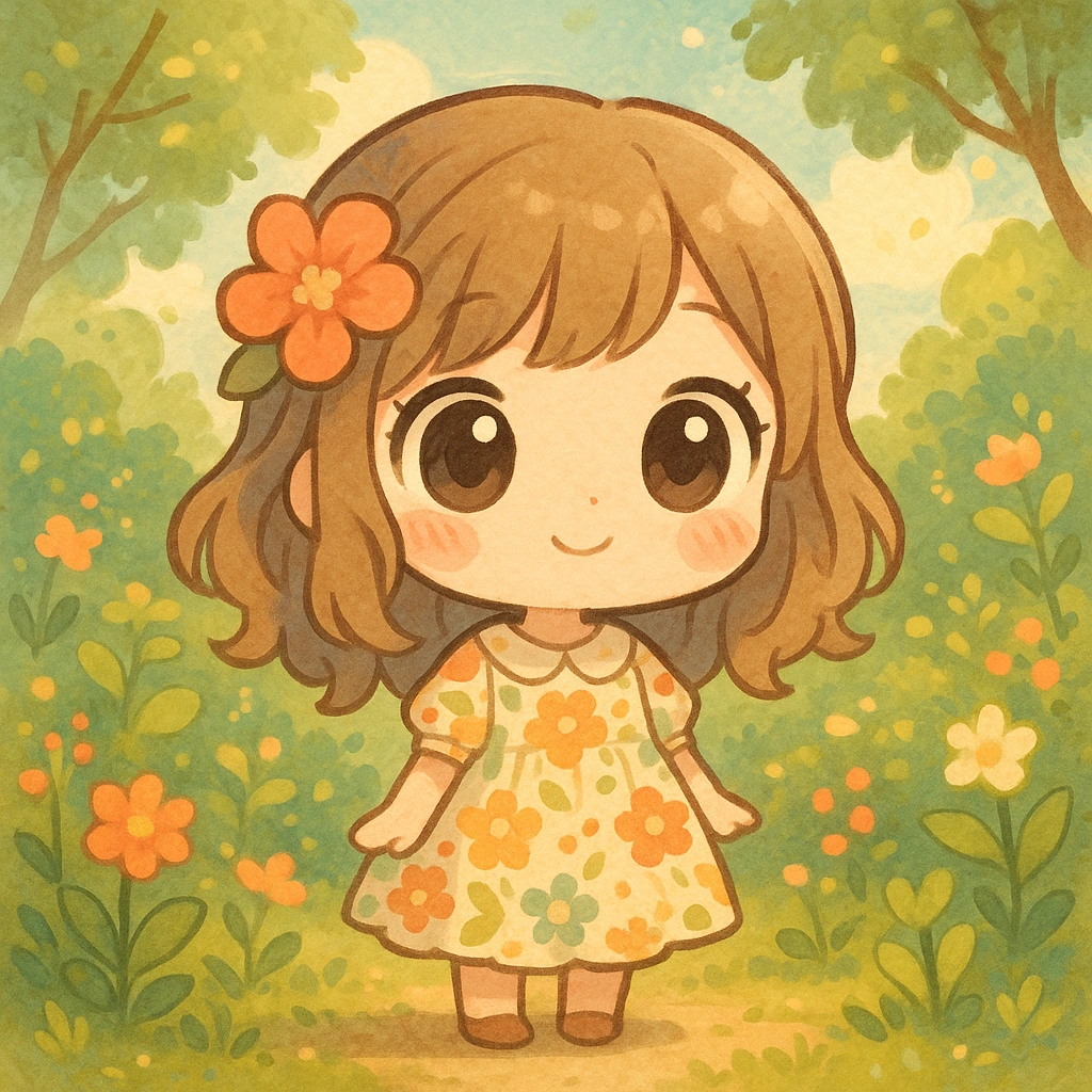 Adorable Chibi character with exaggerated proportions, large and expressive eyes, rich expressions, and exquisite details, showcasing a unique cartoon charm.