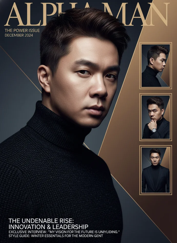 モダンライフスタイル雑誌表紙コラージュ