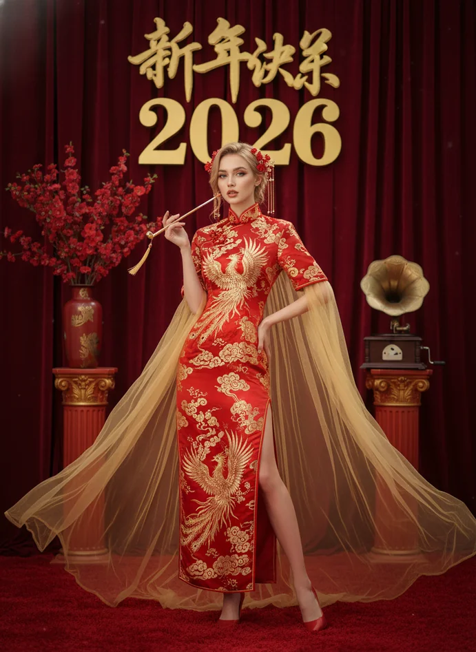 モダン春節スタジオポートレート