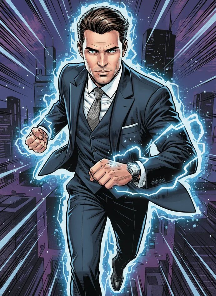 モダンコミックヒーローポートレート