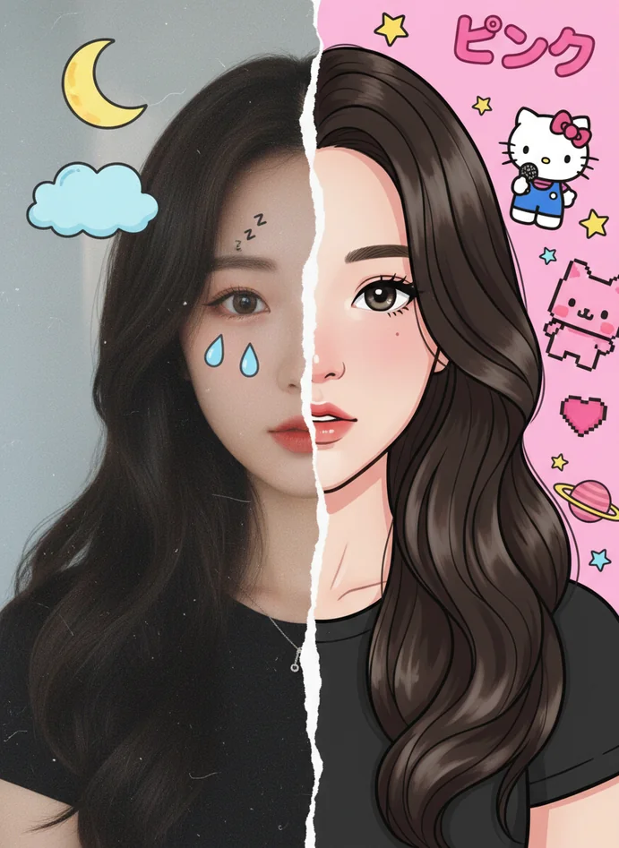 3Dカートゥーンハイブリッドポートレート