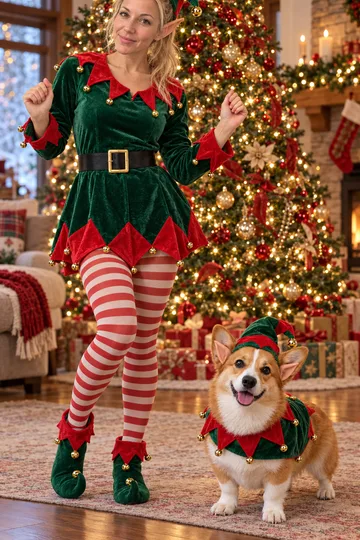 Dog elf joins in designed still used as the first frame