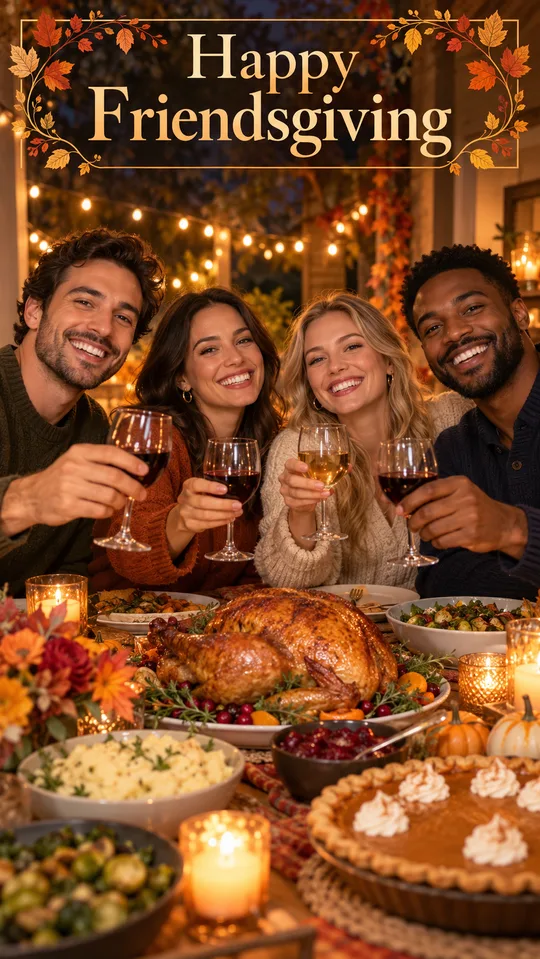 Friendsgiving table card still