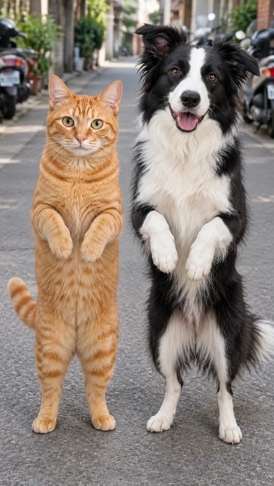 Cat and dog pair designed still used as the first frame