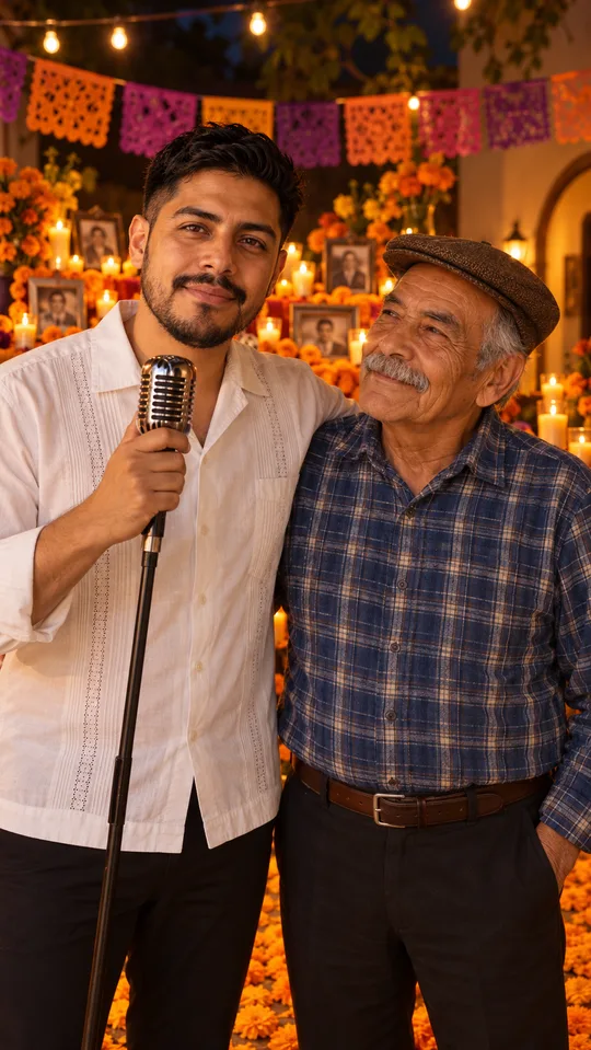 Two at the ofrenda designed still used as the first frame