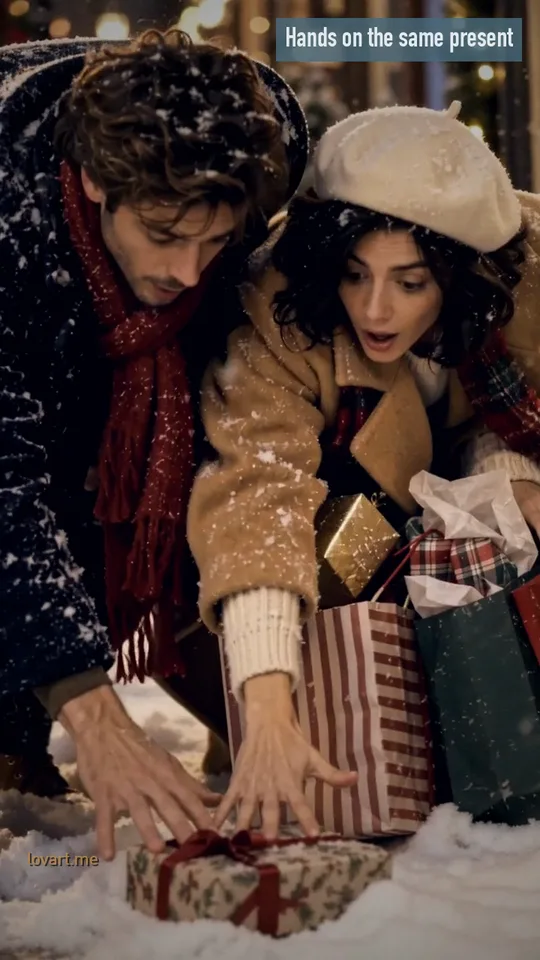 Hands on the same present early frame of the clip