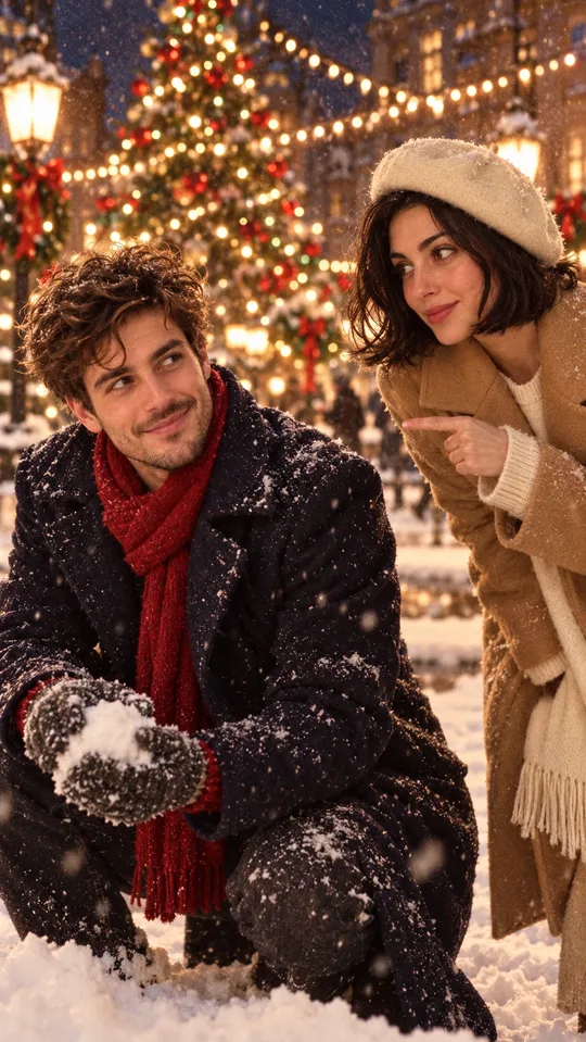 Snowball across the square designed still used as the first frame