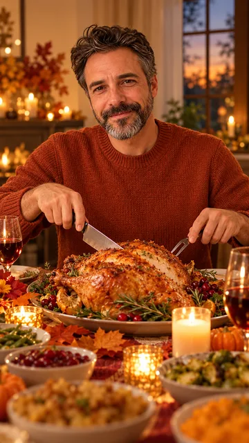 The Carving knife to feathers dinner frame used for the poster
